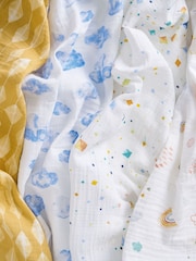 Aden + Anais White Essentials Cotton Muslin Blanket 4 Pack - Image 4 of 9
