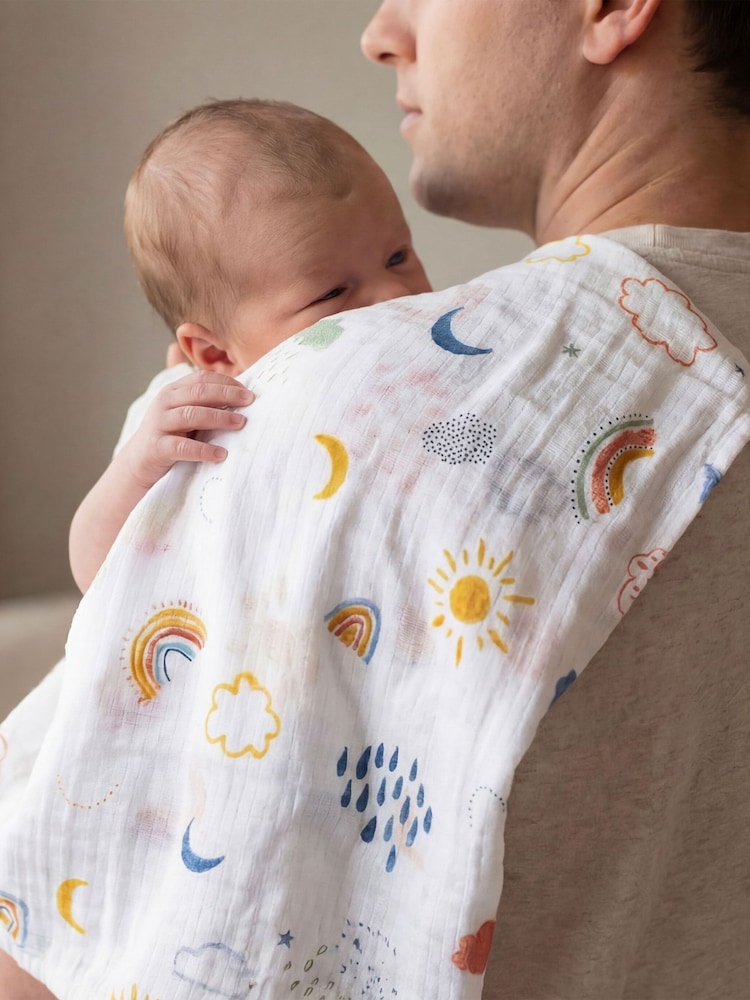 Aden + Anais White Essentials Cotton Muslin Blanket 4 Pack - Image 9 of 9 Aden + Anais White Essentials Cotton Muslin Blanket 4 Pack - Image 9 of 9