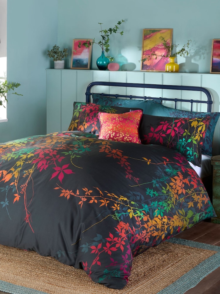 Clarissa Hulse Jewel Virginia Creeper 100% Cotton Duvet Cover and Pillowcase Set - Image 1 of 9