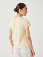 Hush Yellow Slim Fit 100% Cotton Crew T-Shirt - Image 3 of 5