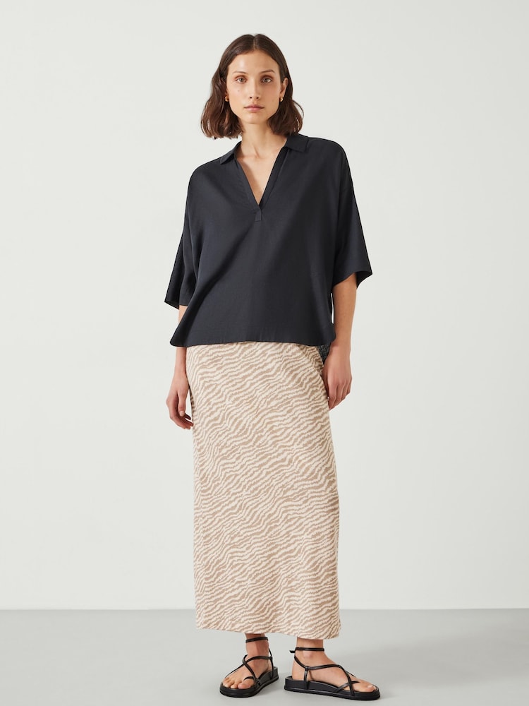 Hush Black Zia Linen Polo Shirt - Image 2 of 5
