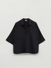 Hush Black Zia Linen Polo Shirt - Image 5 of 5