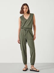 Hush Green Aylen V-Neck Jersey Jumpsuit - Image 1 of 5