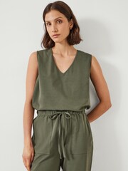 Hush Green Aylen V-Neck Jersey Jumpsuit - Image 2 of 5