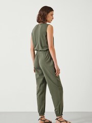 Hush Green Aylen V-Neck Jersey Jumpsuit - Image 3 of 5