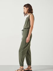 Hush Green Aylen V-Neck Jersey Jumpsuit - Image 4 of 5