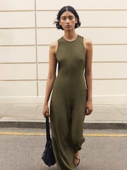 Hush Green Sandy Fluid 100% Cotton Wide Leg Jumpsuit - Image 1 of 6