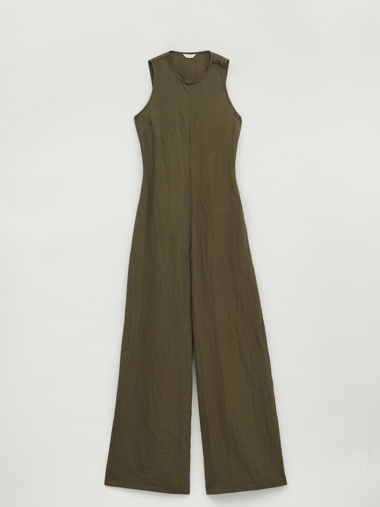 Hush Green Sandy Fluid 100% Cotton Wide Leg Jumpsuit - Image 6 of 6