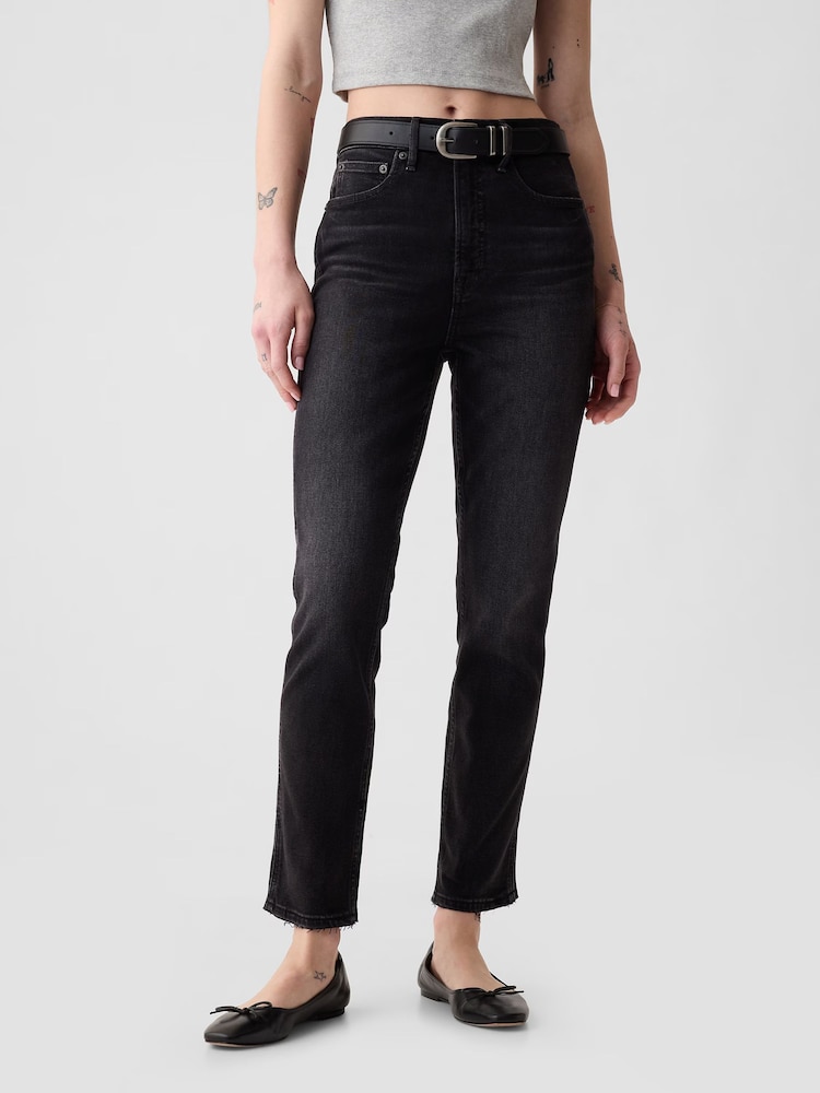 Black High Waisted Ankle Length Vintage Slim Jeans - Image 2 of 9