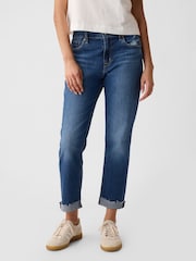 Gap Blue Mid Rise Ankle Length Girlfriend Jeans - Image 2 of 6