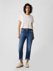 Gap Blue Mid Rise Ankle Length Girlfriend Jeans - Image 6 of 6