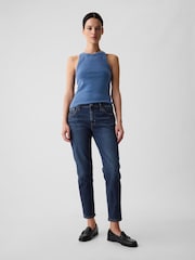 Gap Blue Mid Rise Ankle Length Girlfriend Jeans - Image 1 of 3