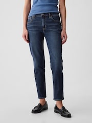 Gap Blue Mid Rise Ankle Length Girlfriend Jeans - Image 2 of 3