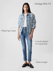 Gap Blue High Waisted Ankle Length Vintage Slim Jeans - Image 10 of 12