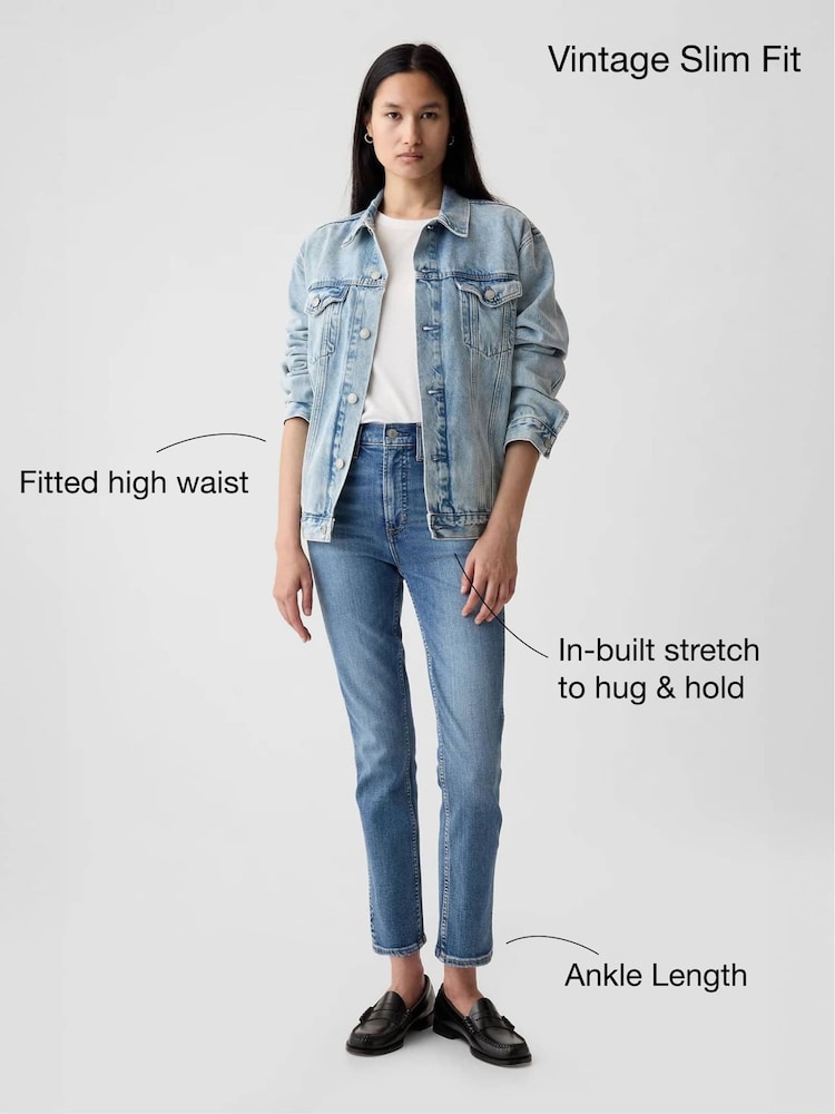 Gap – knöchellange Vintage-Slim-Fit-Jeans mit hoher Taille - Image 10 of 12