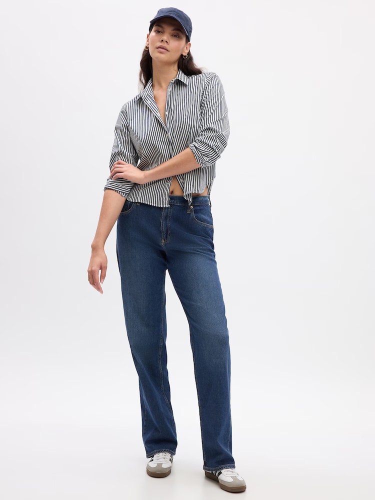 Gap Blue Mid Rise Straight 90s Loose Jeans - Image 5 of 7