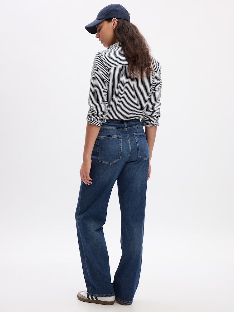 Gap Blue Mid Rise Straight 90s Loose Jeans - Image 6 of 7
