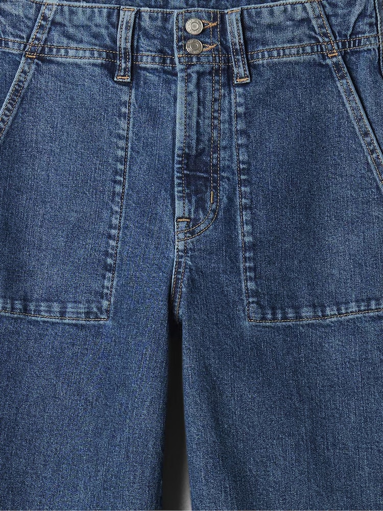 Gap Blue High Waisted Wide Leg Cropped Jeans - Image 5 of 5