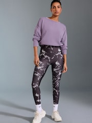 Black/White Power Active Sports Leggings - Image 1 of 8