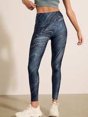 Teal Swirl Print Balance Sports Yoga Leggings - Image 3 of 8