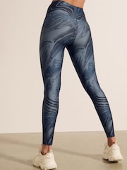 Teal Swirl Print Balance Sports Yoga Leggings - Image 4 of 8