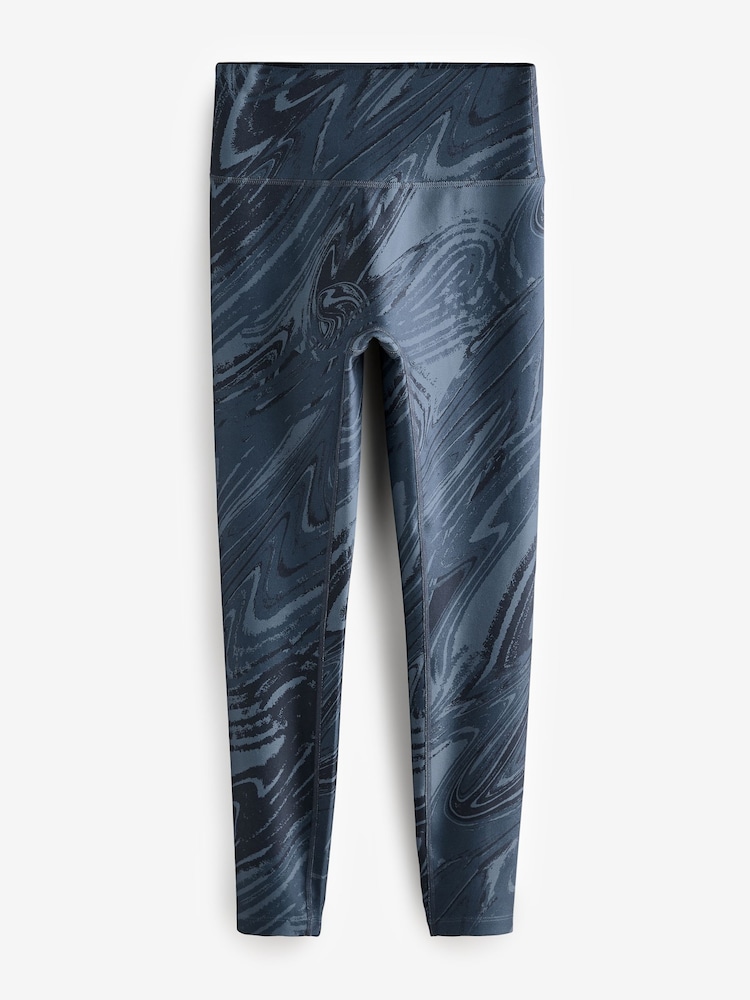 Bleu canard imprimé tourbillon - Balance Sports Yoga Leggings - Image 6 of 8