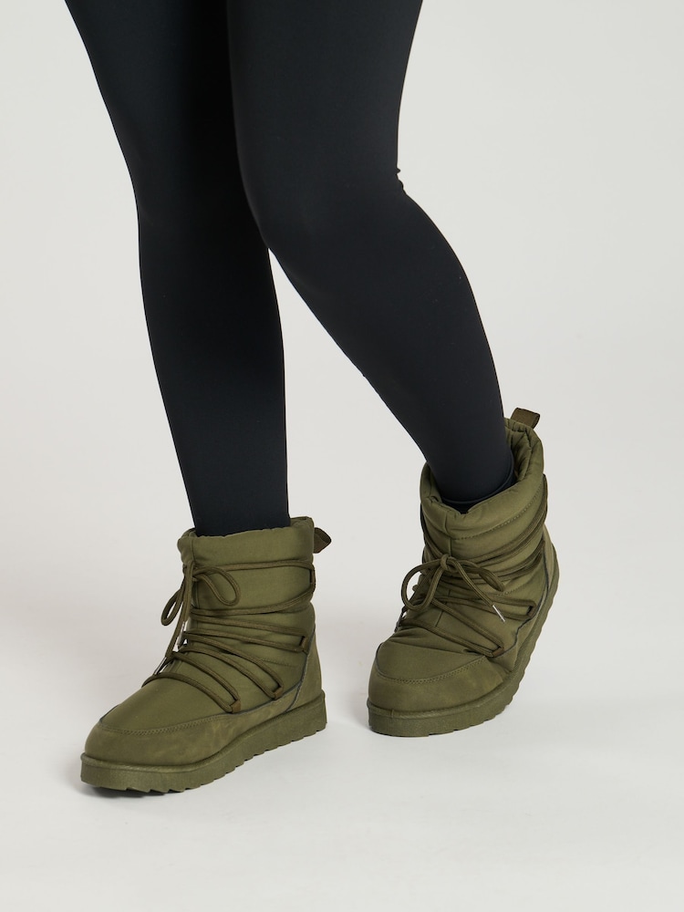 South Beach Green Lace Up Mini Boots - Image 2 of 4