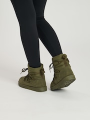 South Beach Green Lace Up Mini Boots - Image 4 of 4
