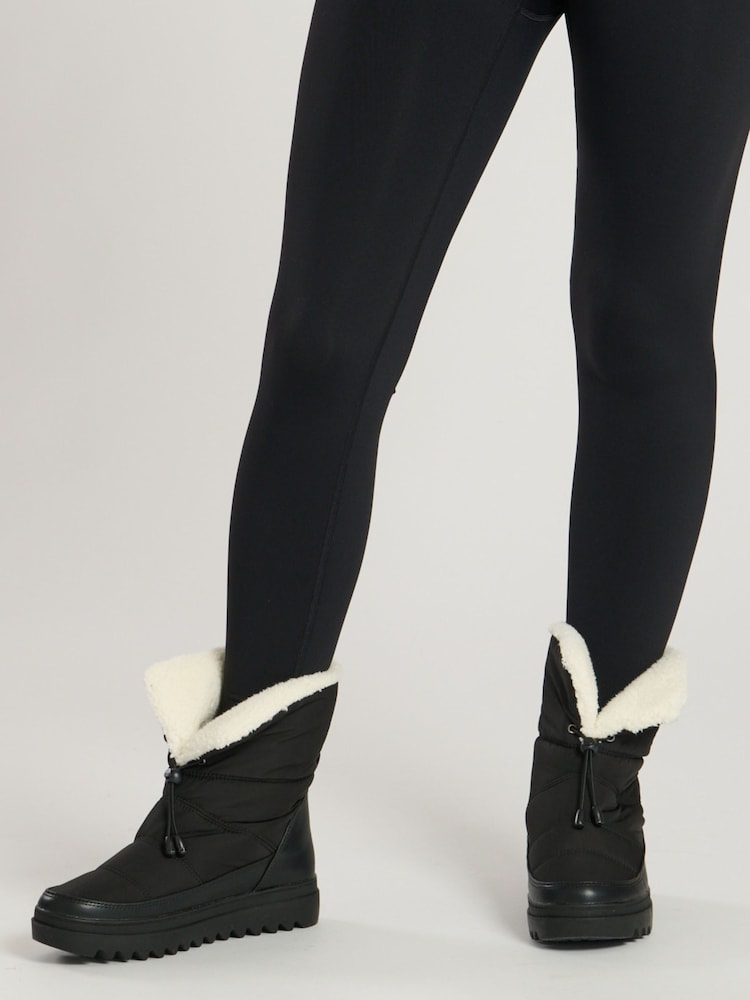 South Beach Black Padded Mini Boots With Toggle - Image 4 of 4