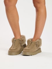 South Beach Green Zip Up Ankle Boots - Image 1 of 6
