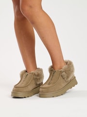 South Beach Green Zip Up Ankle Boots - Image 2 of 6