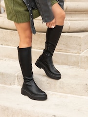 Linzi Black Bruna Platform High Leg Stretch Boots - Image 2 of 7