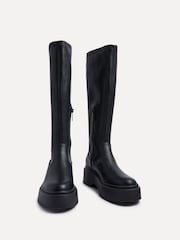 Linzi Black Bruna Platform High Leg Stretch Boots - Image 5 of 7