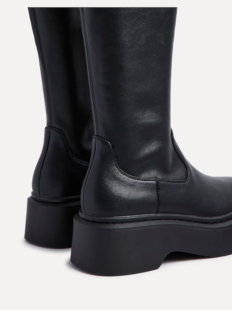 Linzi Black Bruna Platform High Leg Stretch Boots - Image 7 of 7
