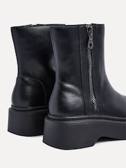 Linzi Black Valley Platform Ankle Boots With Side Zip Detail - Image 6 of 6