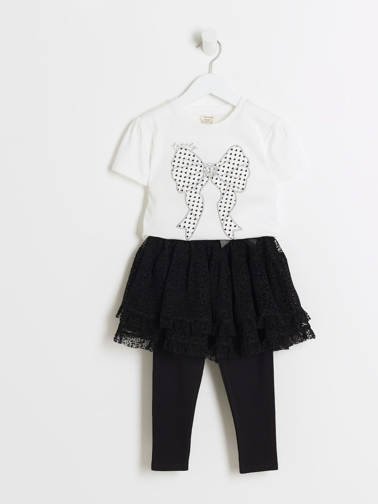 River Island White Girls 100% Cotton Tutu Skirt Set - Image 5 of 5