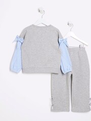 River Island Grey Girls Long Sleeve Sweatshirt Set - Image 2 of 5
