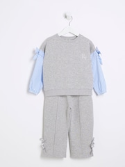 River Island Grey Girls Long Sleeve Sweatshirt Set - Image 3 of 5