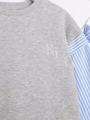 River Island Grey Girls Long Sleeve Sweatshirt Set - Image 4 of 5