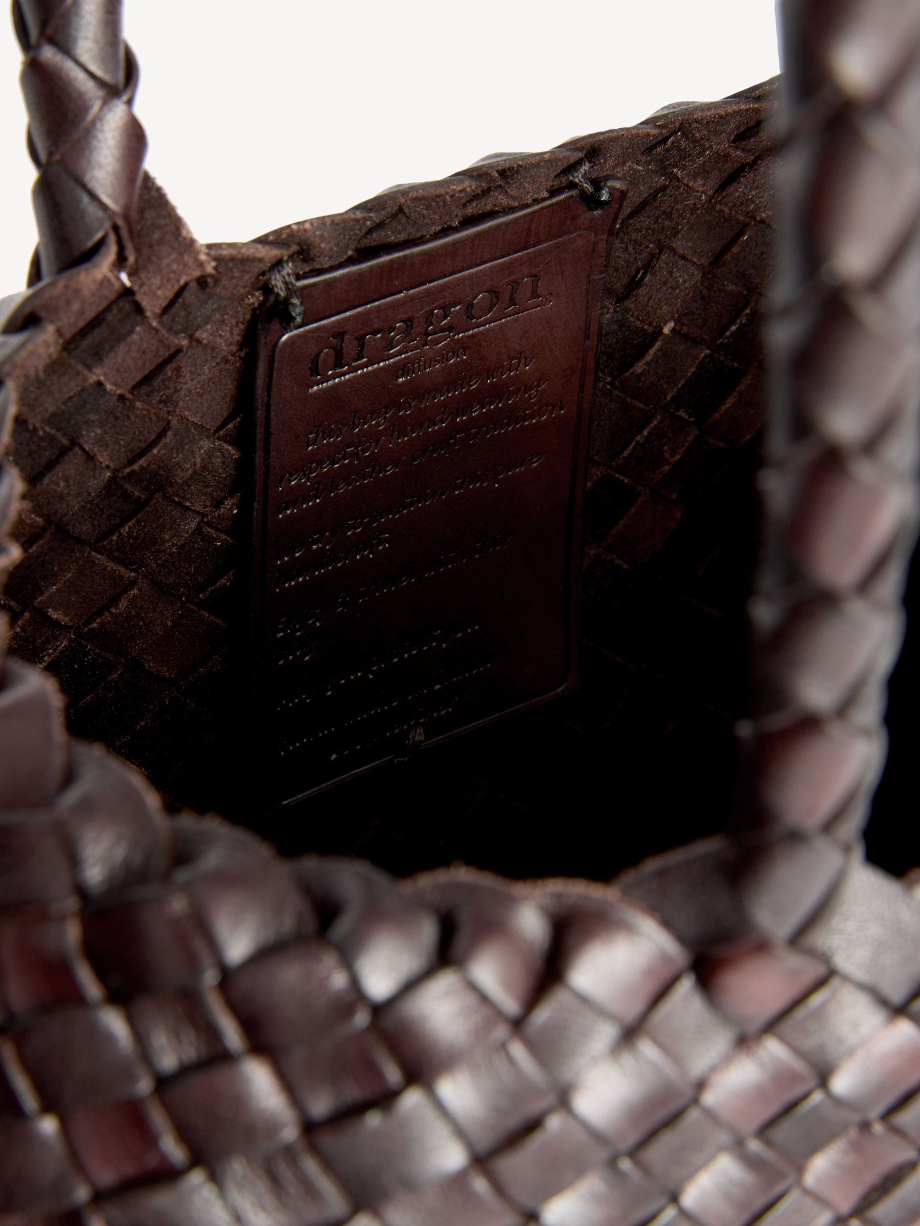 Buy Dragon Diffusion Dark Brown Santa Croce Large Woven Bag from