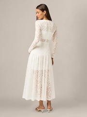 Adrianna Papell White Adrianna By  Lace Midi Dress - Image 3 of 6