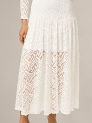 Adrianna Papell White Adrianna By  Lace Midi Dress - Image 4 of 6