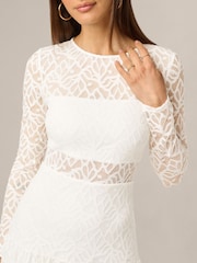 Adrianna Papell White Adrianna By  Lace Midi Dress - Image 5 of 6