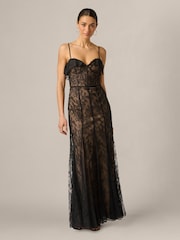 Adrianna Papell Black Adrianna By  Lace Long Dress - Image 1 of 6