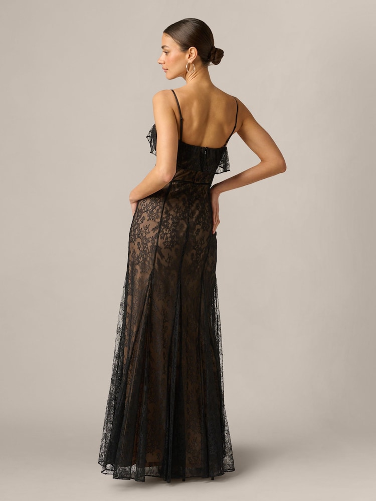 Adrianna Papell Black Adrianna By Lace Long Dress - Image 2 of 6 Adrianna Papell Black Adrianna By Lace Long Dress - Image 2 of 6