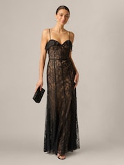 Adrianna Papell Black Adrianna By  Lace Long Dress - Image 3 of 6