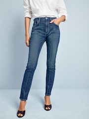 Mittelblau - Seam Front Skinny Jeans - Bild 2 von 8