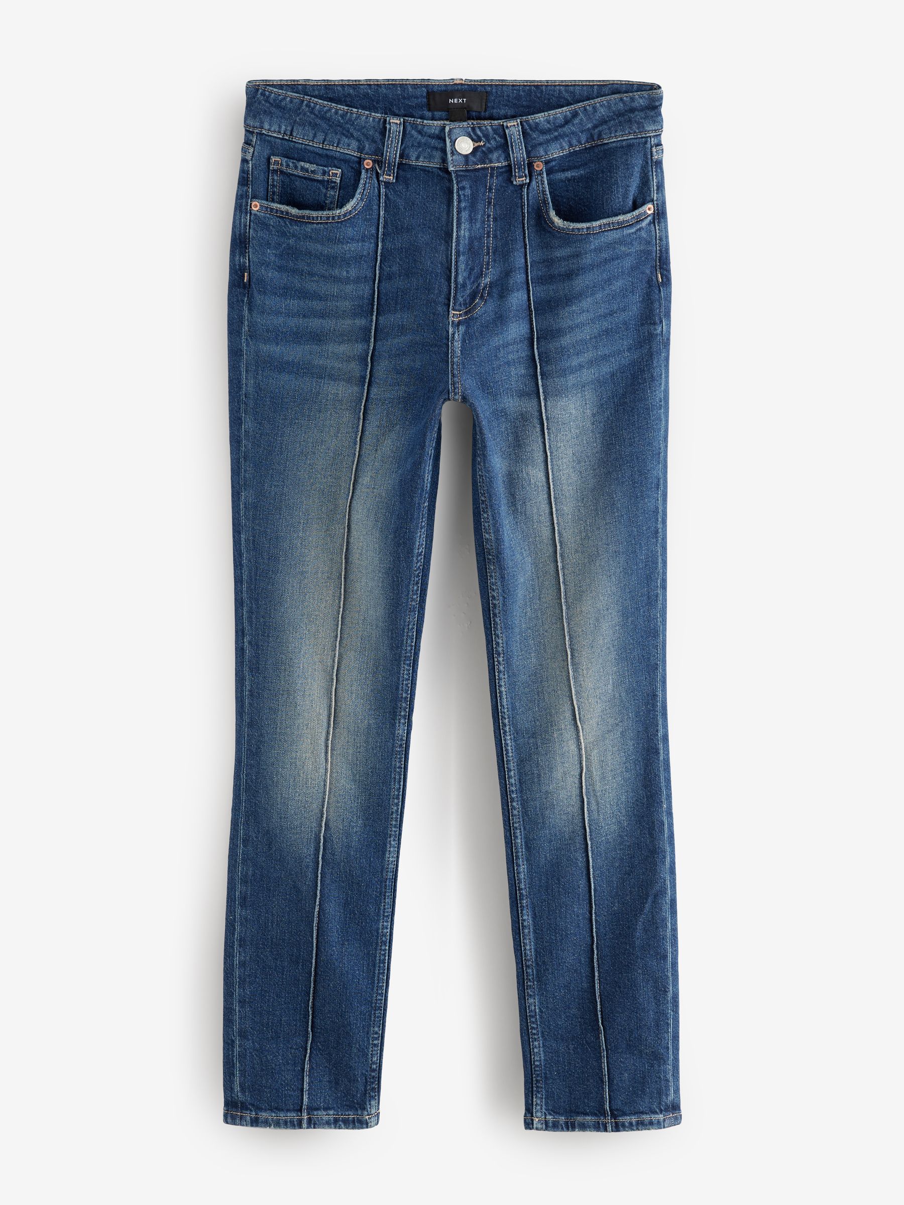 Buy Mid Blue Seam Front Skinny Jeans from Next USA