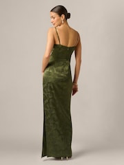 Adrianna Papell Green Adrianna By  Woven Jacquard Long Dress - Image 2 of 6