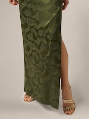 Adrianna Papell Green Adrianna By  Woven Jacquard Long Dress - Image 5 of 6
